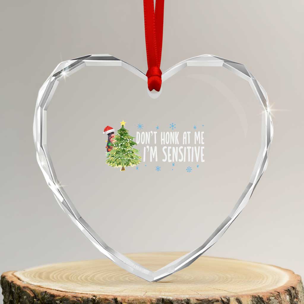 Christmas Marcus The Worm Heart Crystal Glass Ornament Dont Honk At Me Im Sensitive Funny Brainrot Meme TS10 Transparent Glass 3'' Heart Print Your Wear