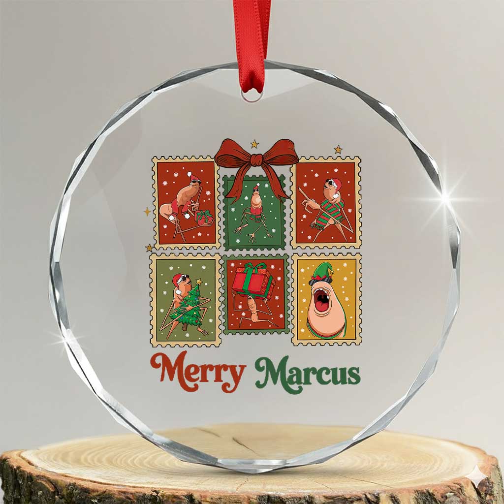 Christmas Marcus The Worm Meme Crystal Glass Ornament Funny Merry Marcus Gift TS12 Transparent Glass 3'' Circle Print Your Wear