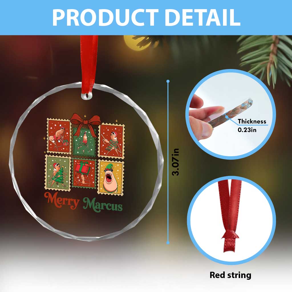 Christmas Marcus The Worm Meme Crystal Glass Ornament Funny Merry Marcus Gift TS12 Print Your Wear