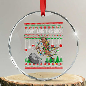Christmas Marcus The Worm Meme Crystal Glass Ornament I Dont Like This Rock Brainrot Funny Ugly Xmas TS10 Transparent Glass 3'' Circle Print Your Wear