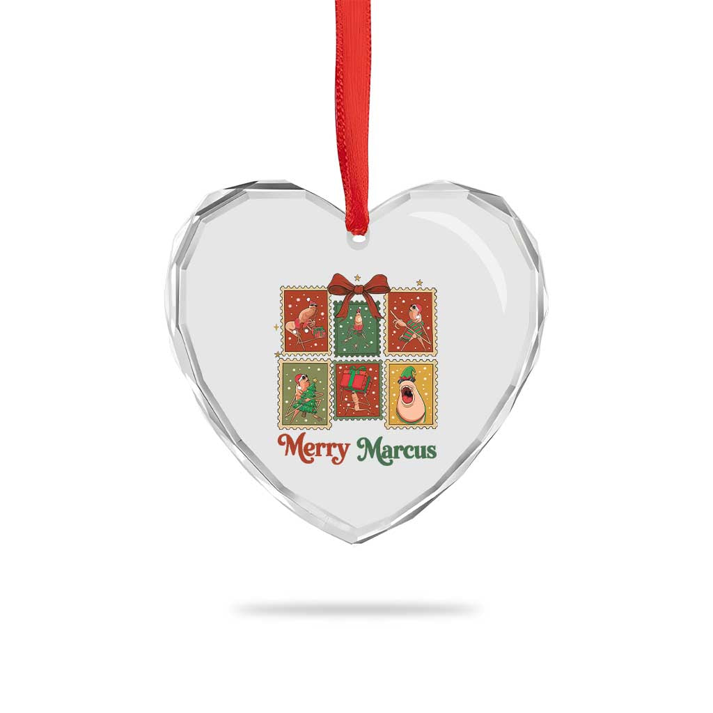 Christmas Marcus The Worm Meme Heart Crystal Glass Ornament Funny Merry Marcus Gift TS12 Print Your Wear