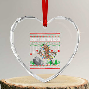 Christmas Marcus The Worm Meme Heart Crystal Glass Ornament I Dont Like This Rock Brainrot Funny Ugly Xmas TS10 Transparent Glass 3'' Heart Print Your Wear