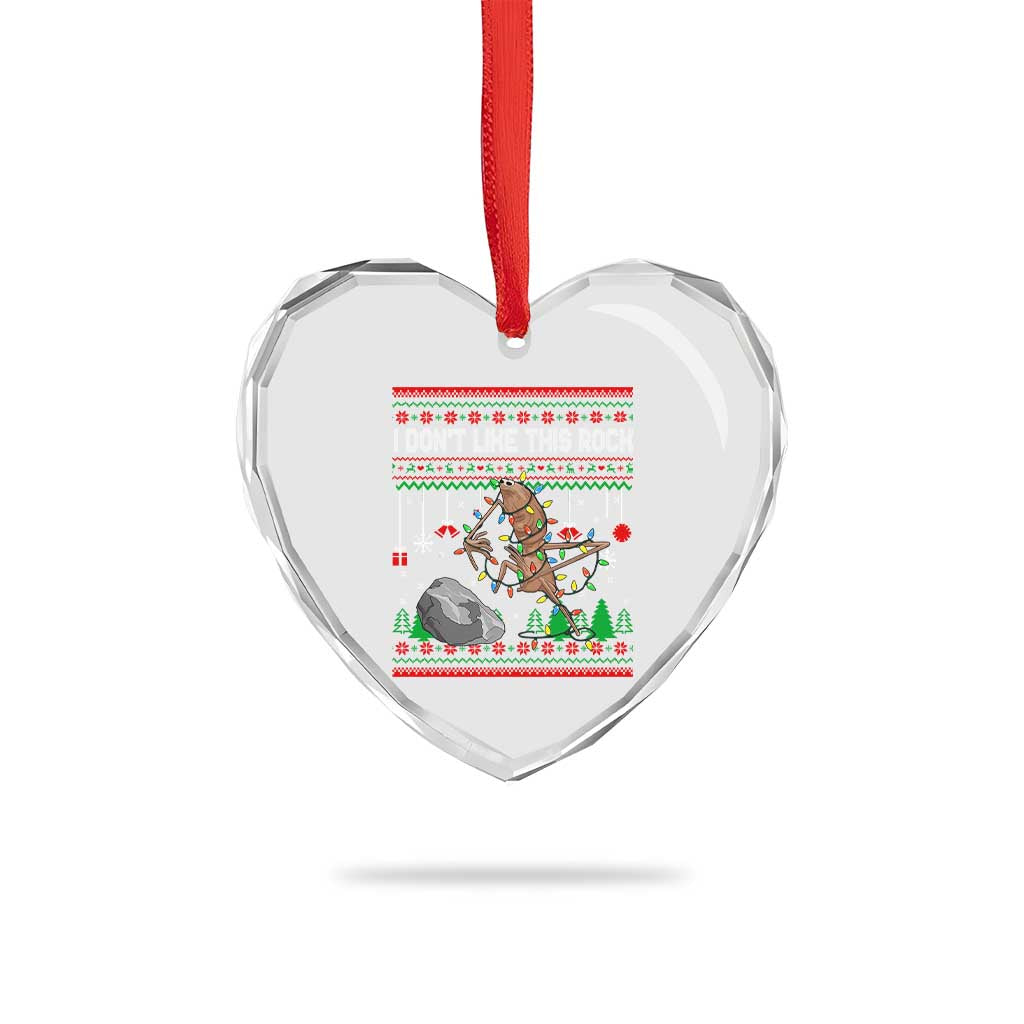 Christmas Marcus The Worm Meme Heart Crystal Glass Ornament I Dont Like This Rock Brainrot Funny Ugly Xmas TS10 Print Your Wear