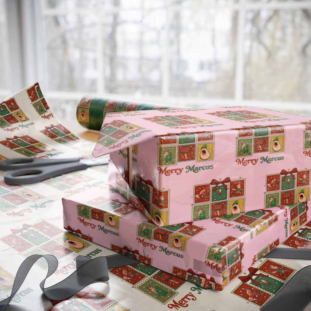 Christmas Marcus The Worm Meme Wrapping Paper Roll Funny Merry Marcus Gift TS12 Light Pink Print Your Wear