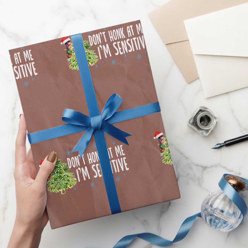 Christmas Marcus The Worm Wrapping Paper Roll Dont Honk At Me Im Sensitive Funny Brainrot Meme TS10 Mocha Print Your Wear