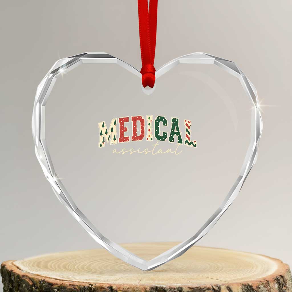 Christmas Medical Assistant Heart Crystal Glass Ornament MA Nurse Grad Gift TS10 Transparent Glass 3'' Heart Print Your Wear