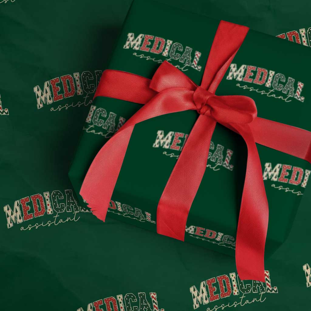 Christmas Medical Assistant Wrapping Paper Roll MA Nurse Grad Gift TS10 Green Print Your Wear