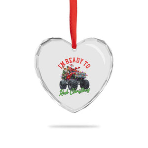 Christmas Monster Truck Heart Crystal Glass Ornament I Am Ready To Rock Xmas Santa TS11 Print Your Wear