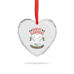 Christmas Motorcycle Biker Heart Crystal Glass Ornament Santas Sleighers Motorcycle Club TS11 Print Your Wear