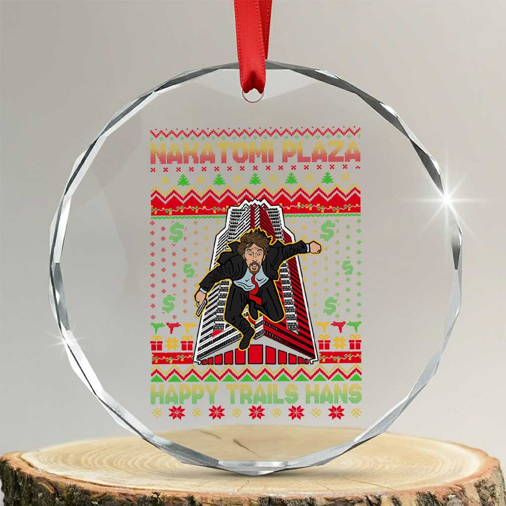 Christmas Nakatomi Plaza 1988 Crystal Glass Ornament Happy Trails Hans TS09 Transparent Glass 3'' Circle Print Your Wear