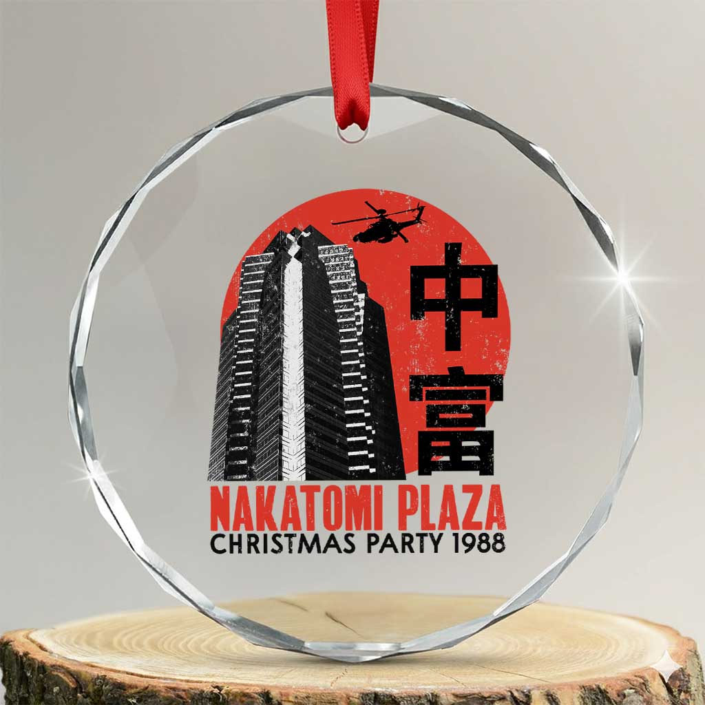 Christmas Nakatomi Plaza Crystal Glass Ornament Christmas Party 1988 Vintage Japanese Style TS11 Transparent Glass 3'' Circle Print Your Wear