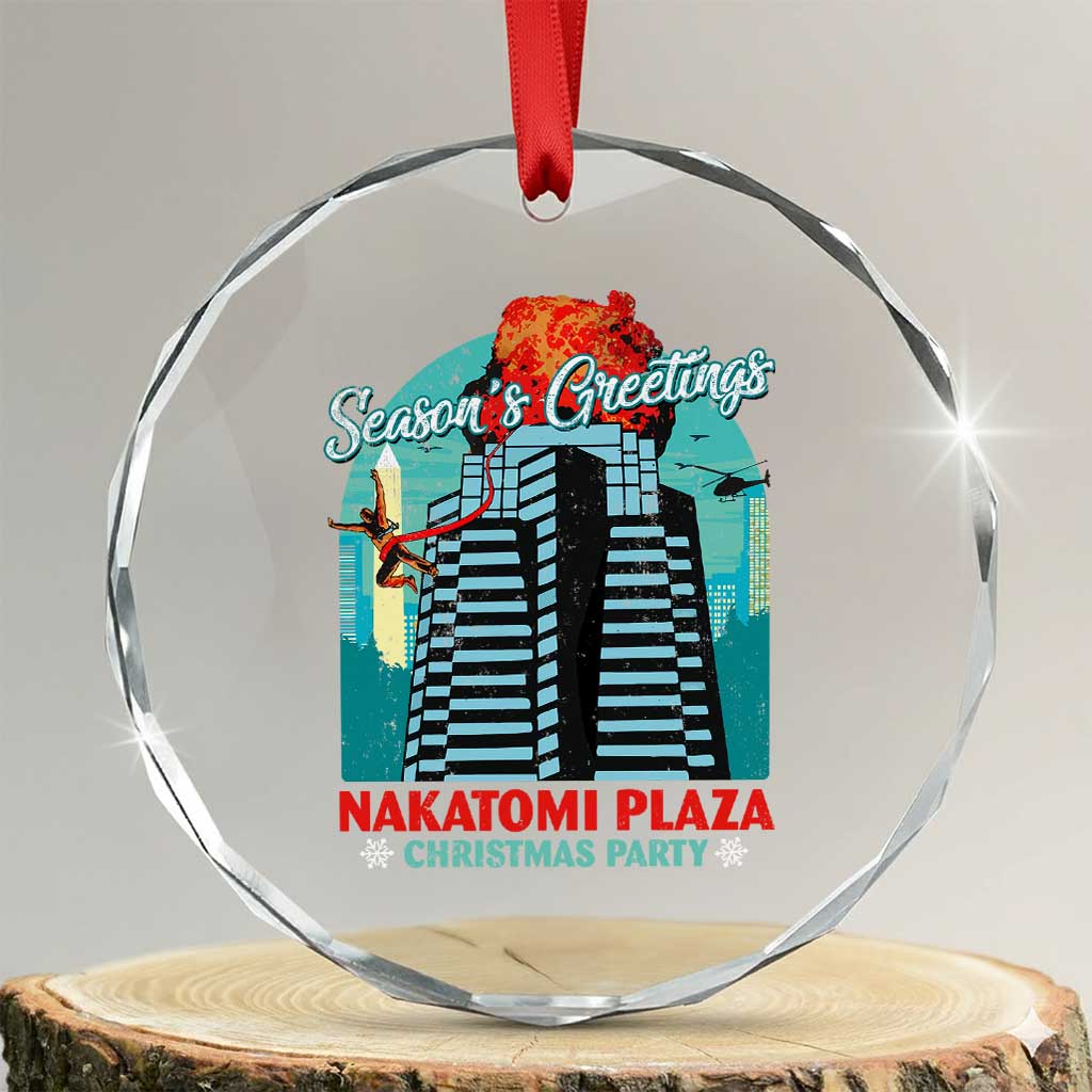 Christmas Nakatomi Plaza Crystal Glass Ornament Season's Greeting Christmas Party Hans Gruber TS11 Transparent Glass 3'' Circle Print Your Wear