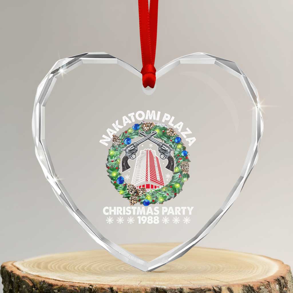 Christmas Nakatomi Plaza Heart Crystal Glass Ornament Christmas Party 1988 Xmas Wreath TS11 Transparent Glass 3'' Heart Print Your Wear