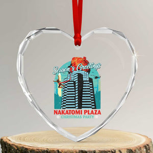 Christmas Nakatomi Plaza Heart Crystal Glass Ornament Season's Greeting Christmas Party Hans Gruber TS11 Transparent Glass 3'' Heart Print Your Wear