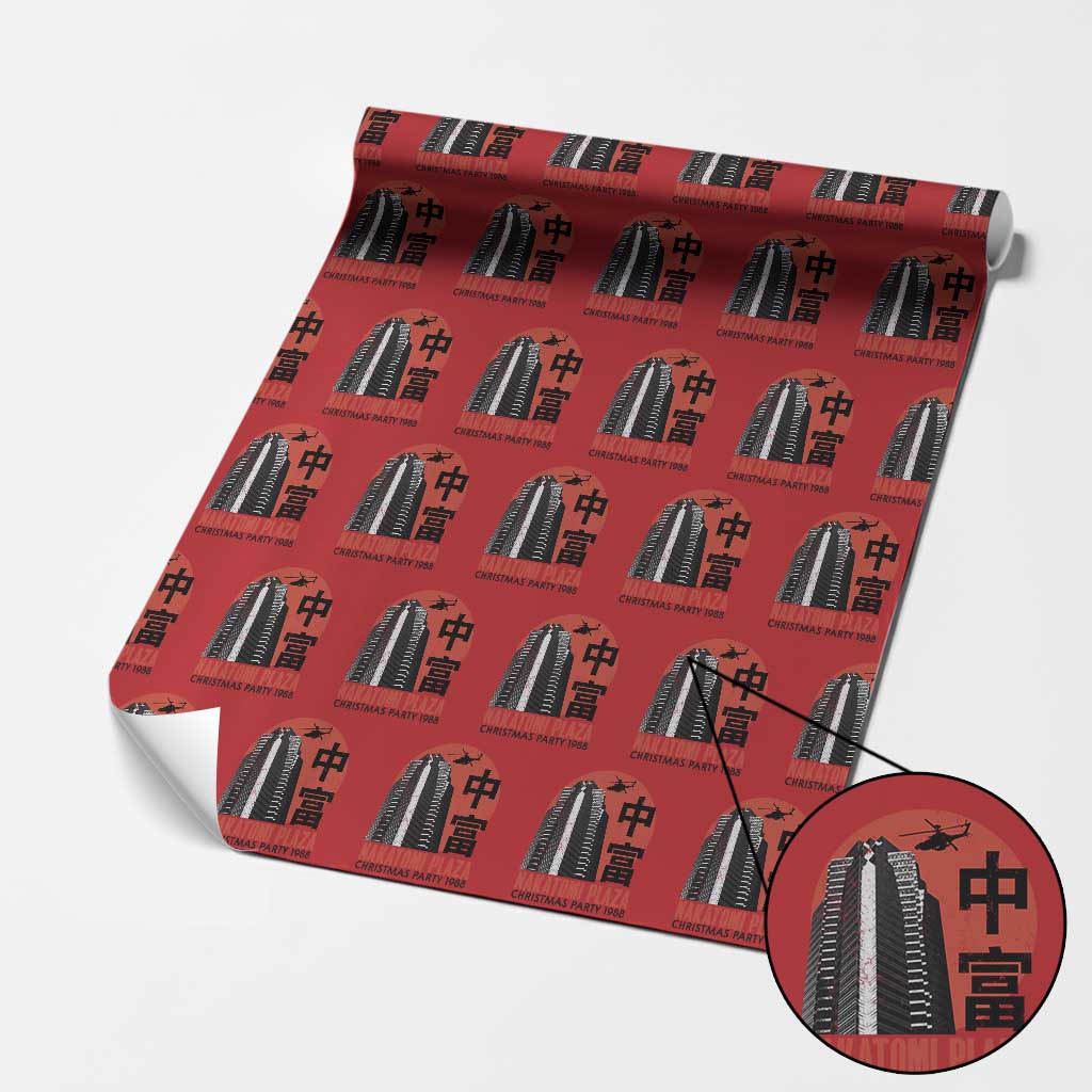 Christmas Nakatomi Plaza Wrapping Paper Roll Christmas Party 1988 Vintage Japanese Style TS11 Red Print Your Wear