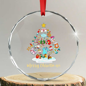 Christmas Nurse Tree Lights Crystal Glass Ornament TS14 Transparent Glass 3'' Circle Print Your Wear