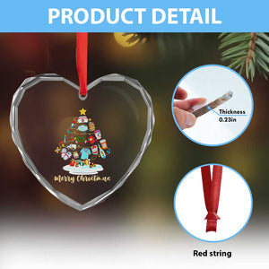 Christmas Nurse Tree Lights Heart Crystal Glass Ornament TS14 Print Your Wear