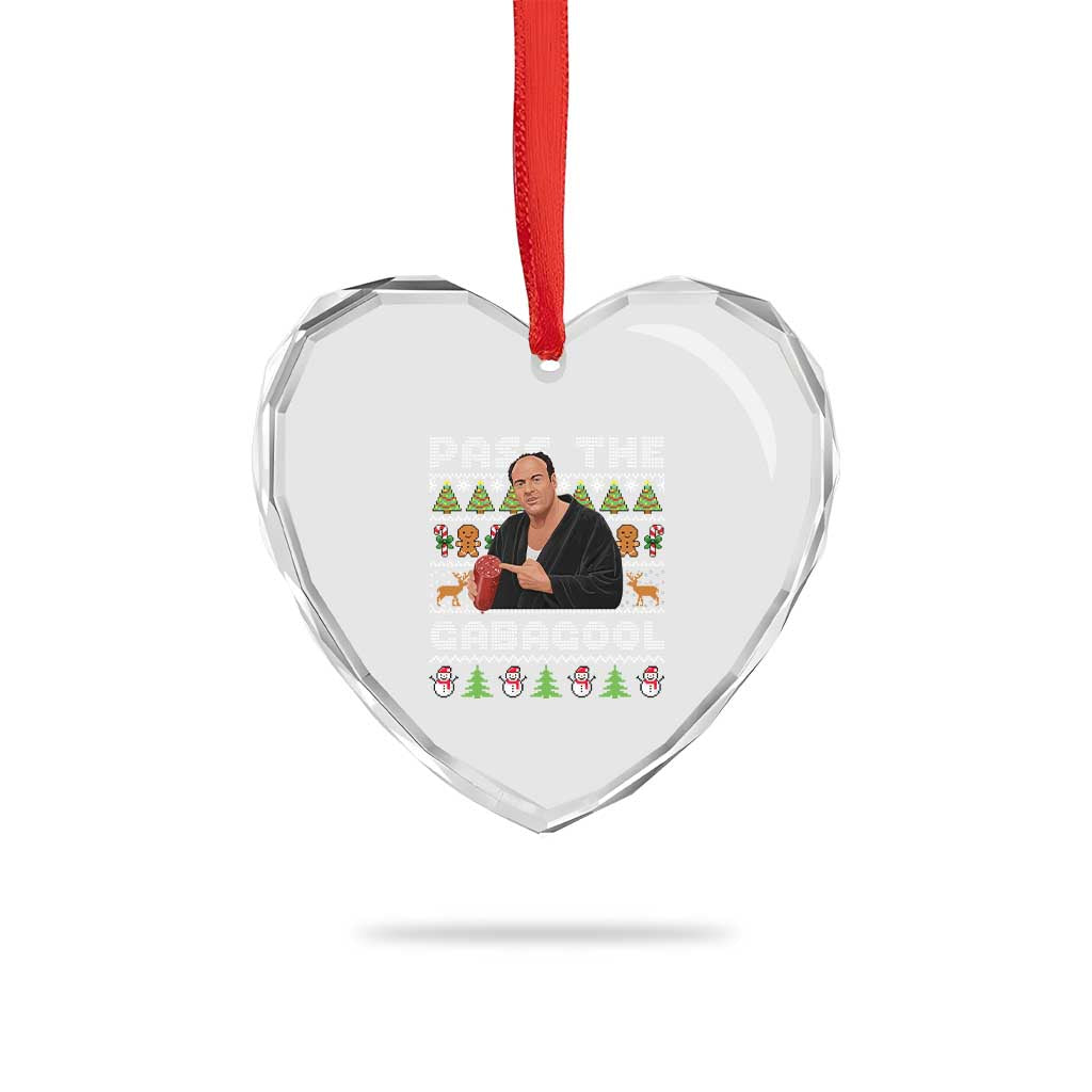 Christmas Pass The Gabagool Heart Crystal Glass Ornament Retro TV Show Funny Ugly Xmas TS10 Print Your Wear