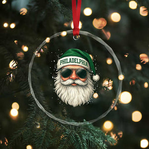 Christmas PFE Crystal Glass Ornament Funny Retro Santa Philly Lovers TS10 Print Your Wear