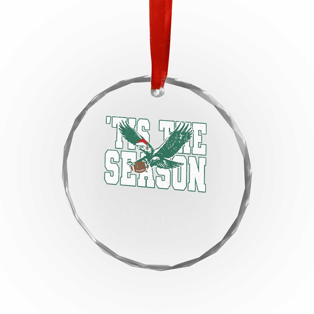 Christmas Football Lover Crystal Glass Ornament Green PFE Santa Hat Game Day TS11 Print Your Wear