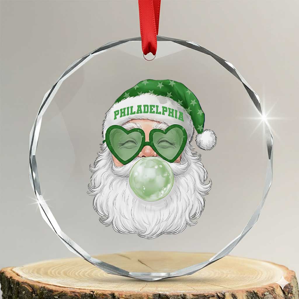 Christmas PFE Crystal Glass Ornament Vintage Retro Santa Bubble Gum Game Day TS10 Transparent Glass 3'' Circle Print Your Wear