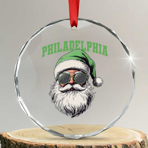 Christmas PFE Crystal Glass Ornament Vintage Santa Claus Face Game Day TS10 Transparent Glass 3'' Circle Print Your Wear