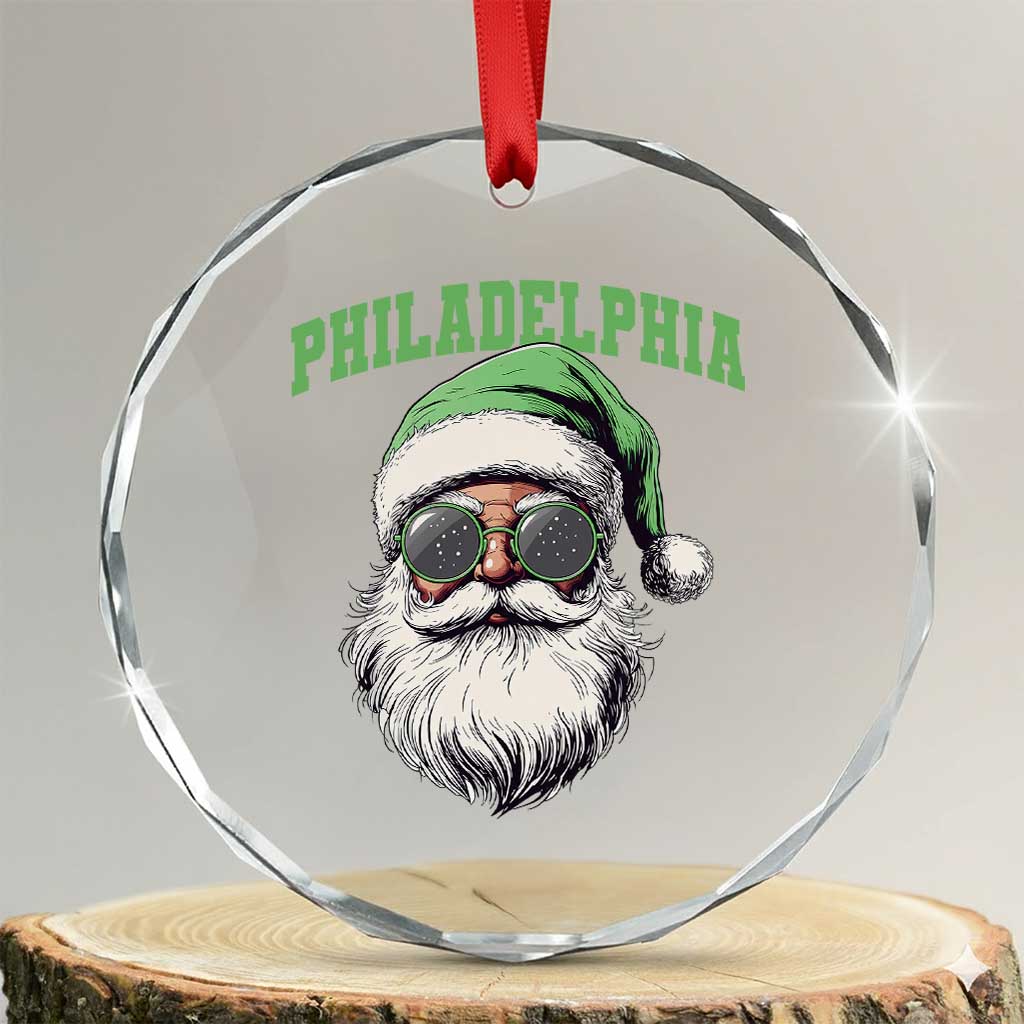 Christmas PFE Crystal Glass Ornament Vintage Santa Claus Face Game Day TS10 Transparent Glass 3'' Circle Print Your Wear