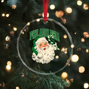 Christmas PFE Crystal Glass Ornament Vintage Varsity Retro Santa Face Game Day TS10 Print Your Wear