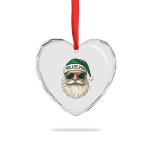 Christmas PFE Heart Crystal Glass Ornament Funny Retro Santa Philly Lovers TS10 Print Your Wear