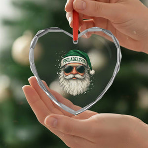 Christmas PFE Heart Crystal Glass Ornament Funny Retro Santa Philly Lovers TS10 Print Your Wear
