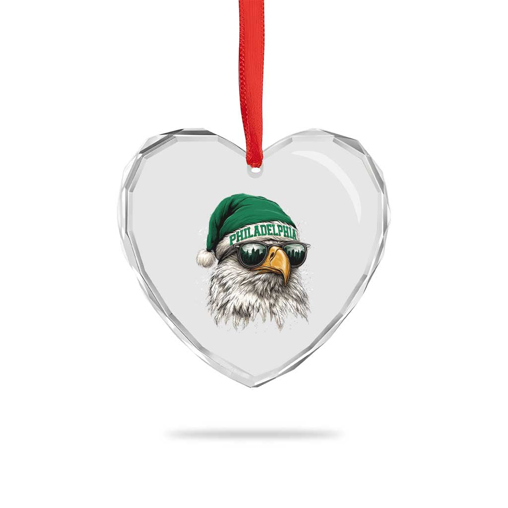 Christmas Philadelphia Fan Heart Crystal Glass Ornament Funny Santa Eagles Sport Philly Fan TS11 Print Your Wear