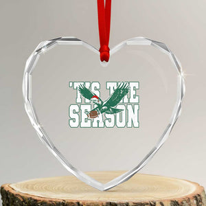 Christmas Football Lover Heart Crystal Glass Ornament Green PFE Santa Hat Game Day TS11 Transparent Glass 3'' Heart Print Your Wear