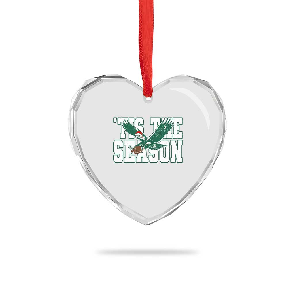 Christmas Football Lover Heart Crystal Glass Ornament Green PFE Santa Hat Game Day TS11 Print Your Wear