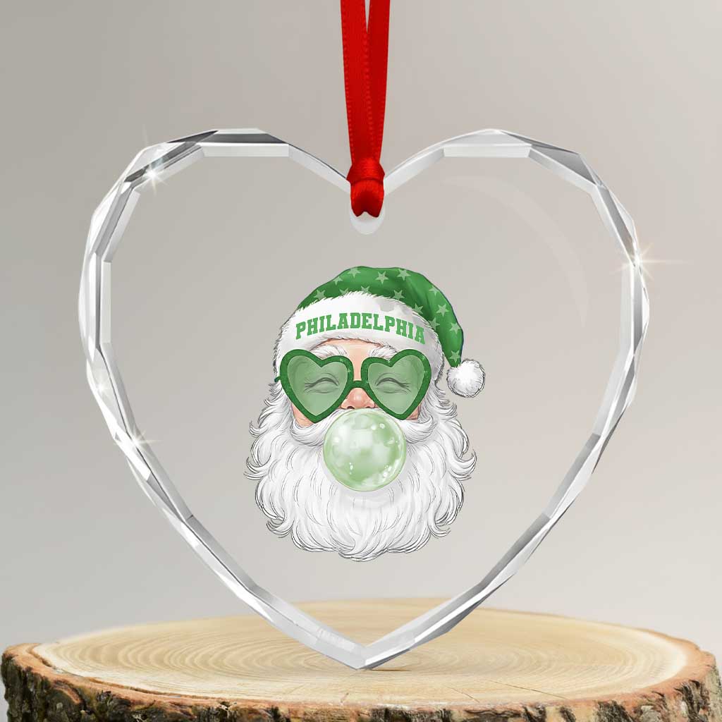Christmas PFE Heart Crystal Glass Ornament Vintage Retro Santa Bubble Gum Game Day TS10 Transparent Glass 3'' Heart Print Your Wear