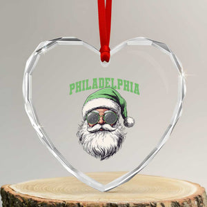 Christmas PFE Heart Crystal Glass Ornament Vintage Santa Claus Face Game Day TS10 Transparent Glass 3'' Heart Print Your Wear