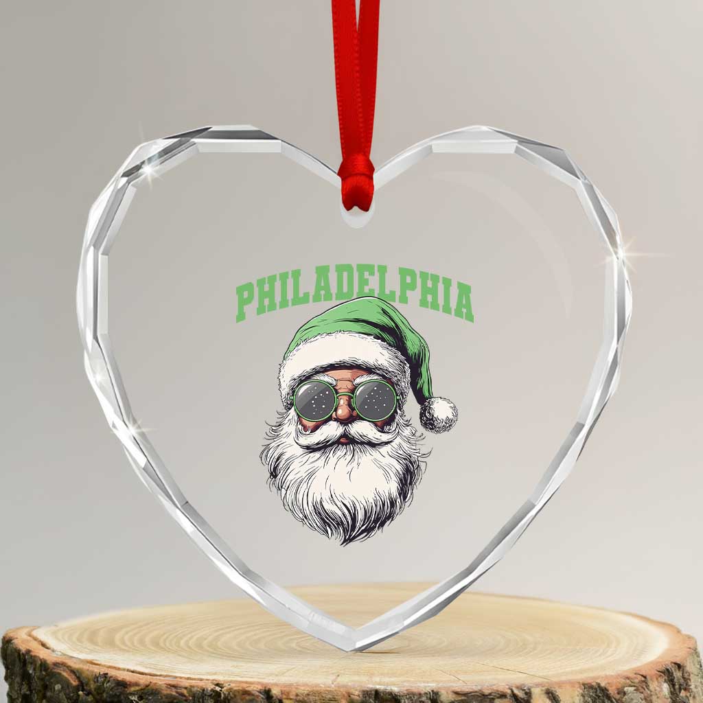 Christmas PFE Heart Crystal Glass Ornament Vintage Santa Claus Face Game Day TS10 Transparent Glass 3'' Heart Print Your Wear