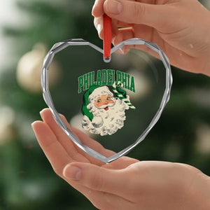 Christmas PFE Heart Crystal Glass Ornament Vintage Varsity Retro Santa Face Game Day TS10 Print Your Wear