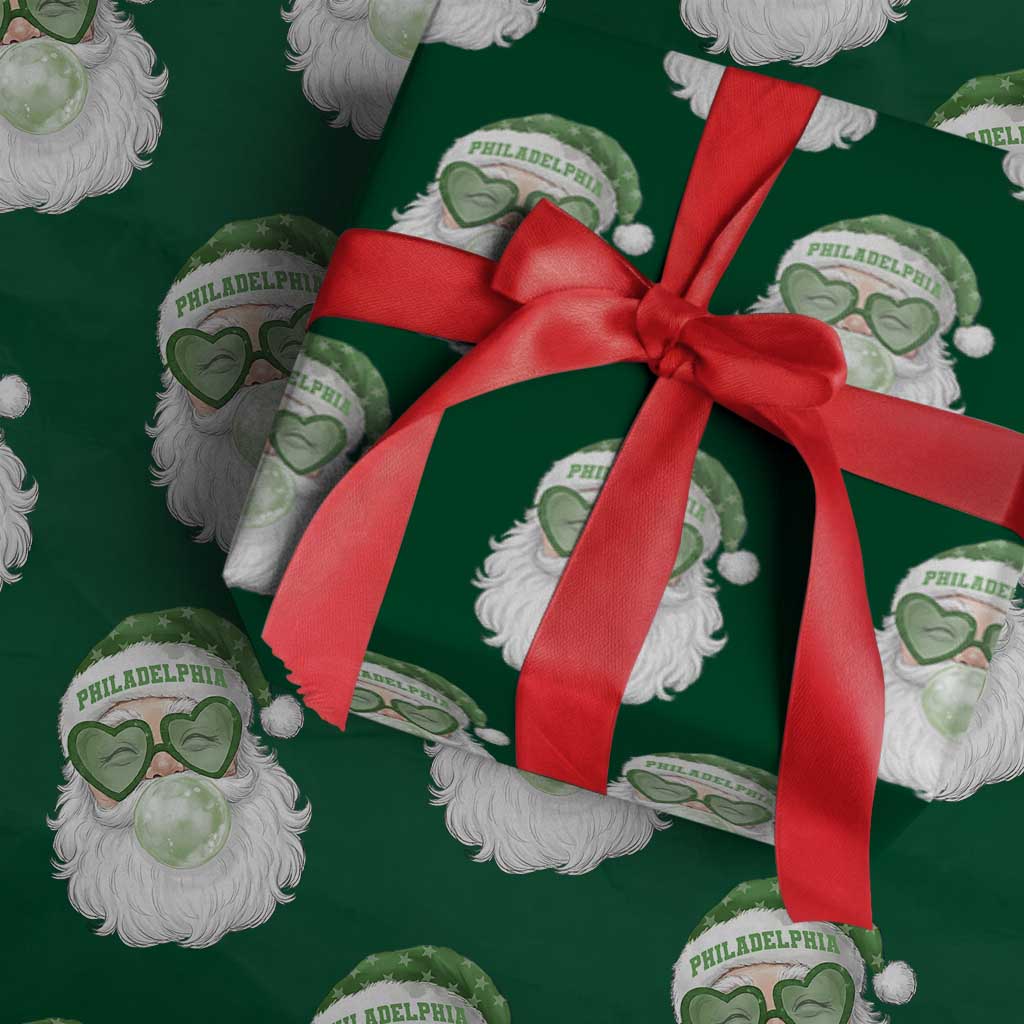 Christmas PFE Wrapping Paper Roll Vintage Retro Santa Bubble Gum Game Day TS10 Green Print Your Wear