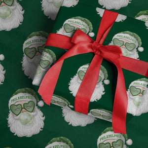 Christmas PFE Wrapping Paper Roll Vintage Retro Santa Bubble Gum Game Day TS10 Green Print Your Wear