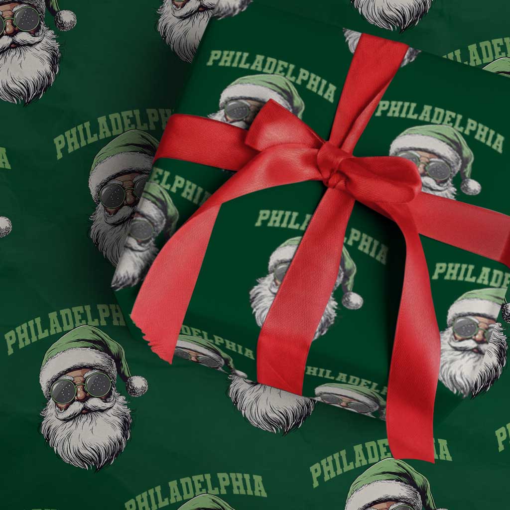 Christmas PFE Wrapping Paper Roll Vintage Santa Claus Face Game Day TS10 Green Print Your Wear