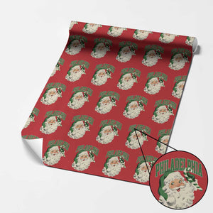 Christmas PFE Wrapping Paper Roll Vintage Varsity Retro Santa Face Game Day TS10 Red Print Your Wear
