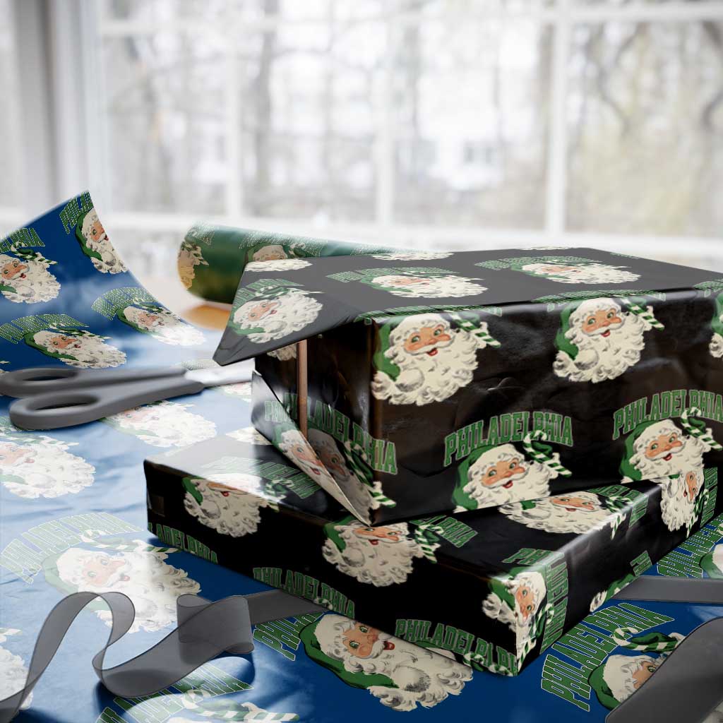 Christmas PFE Wrapping Paper Roll Vintage Varsity Retro Santa Face Game Day TS10 Black Print Your Wear