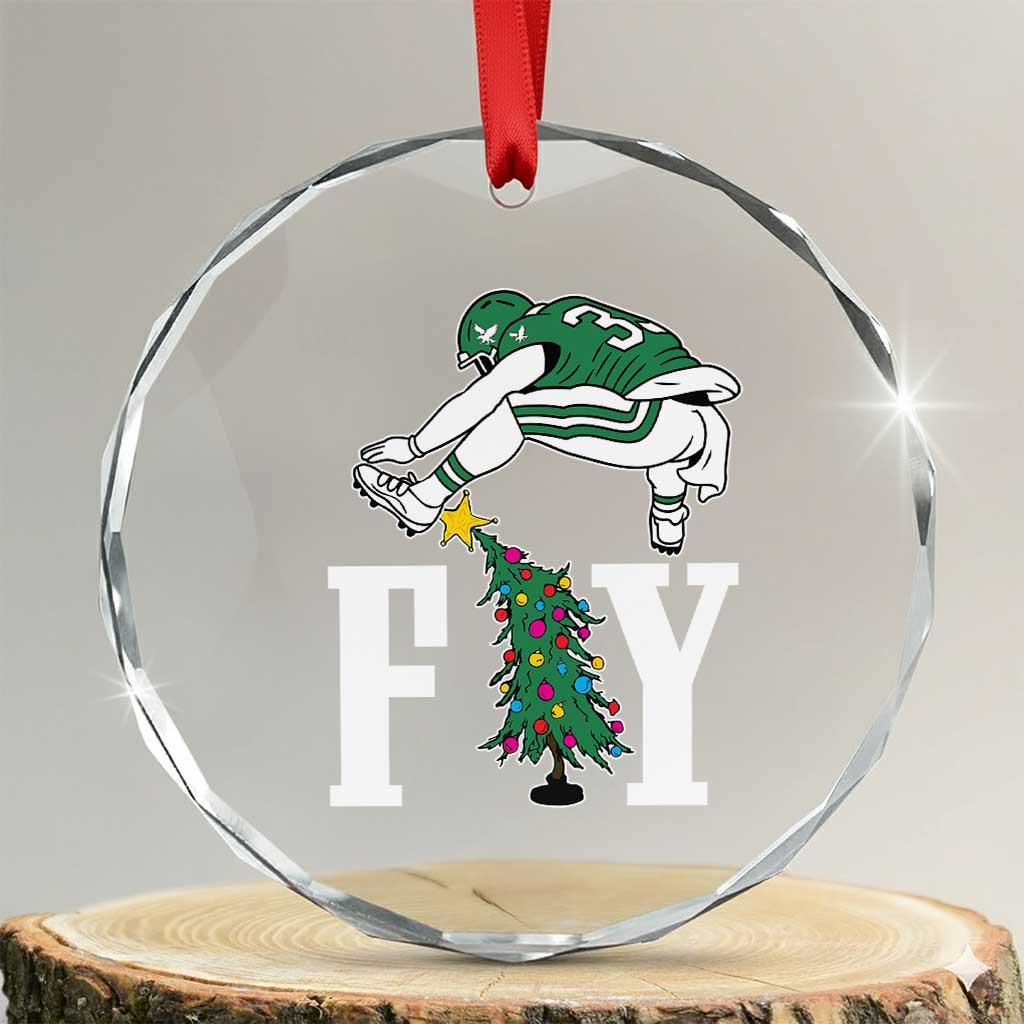Christmas Philly Lover Crystal Glass Ornament Barkley Backwards Hurdle Xmas Tree TS10 Transparent Glass 3'' Circle Print Your Wear