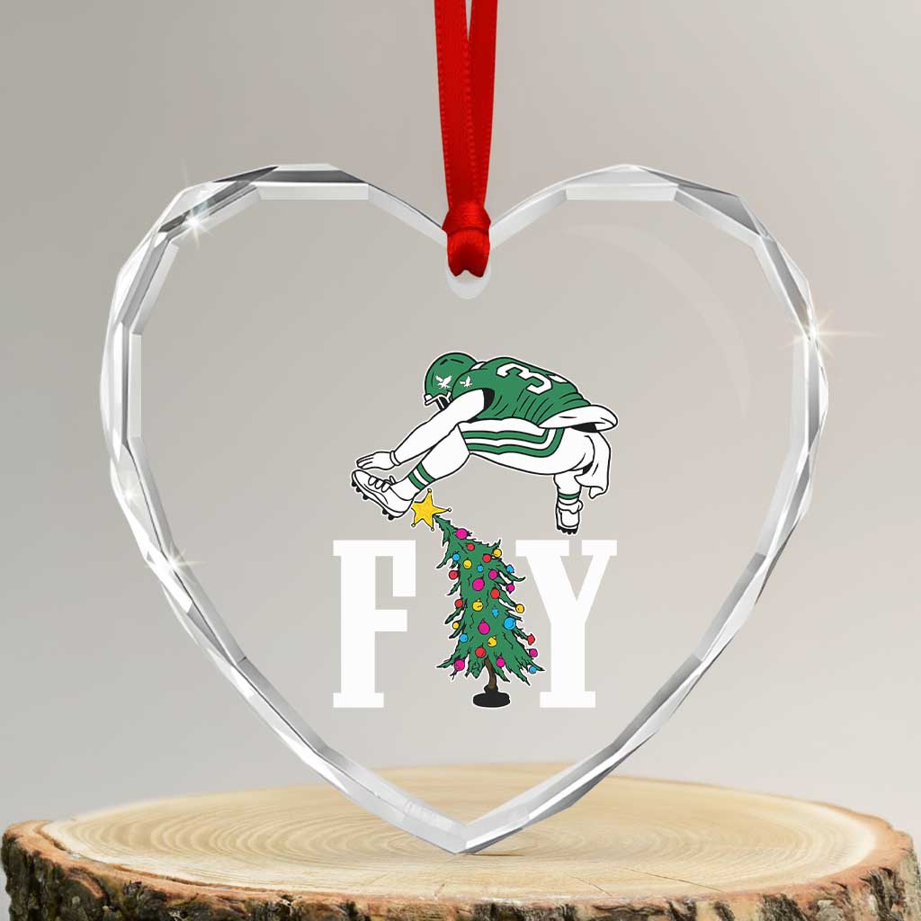 Christmas Philly Lover Heart Crystal Glass Ornament Barkley Backwards Hurdle Xmas Tree TS10 Transparent Glass 3'' Heart Print Your Wear