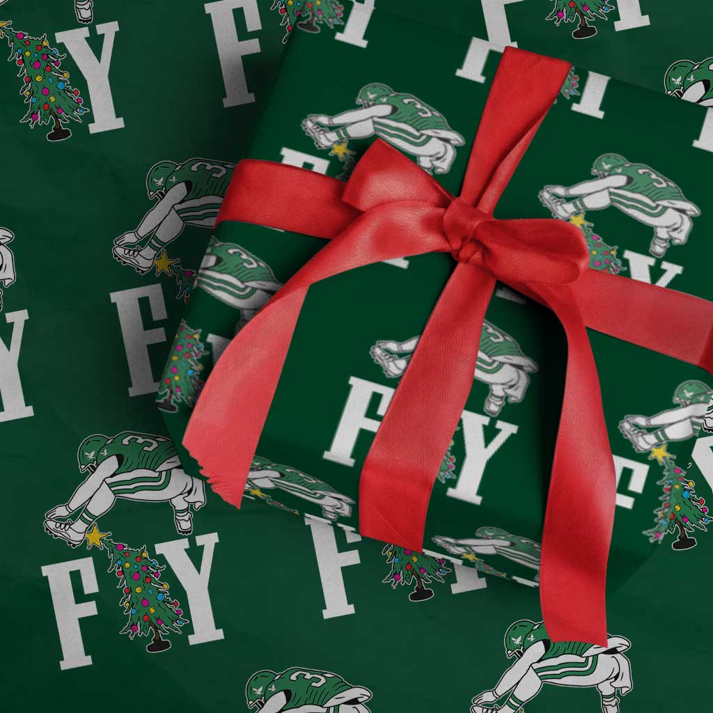 Christmas Philly Lover Wrapping Paper Roll Barkley Backwards Hurdle Xmas Tree TS10 Green Print Your Wear