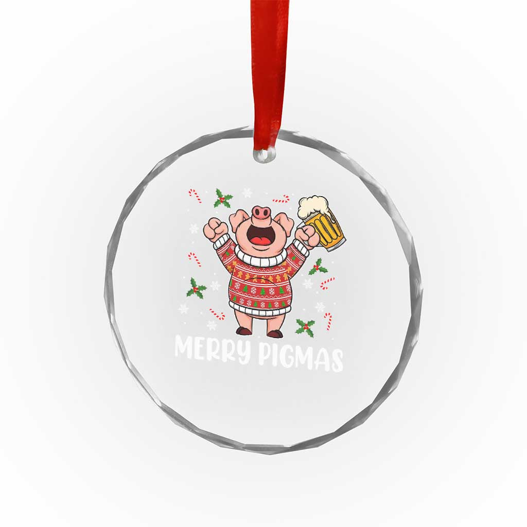 Christmas Pig Drinking Beer Crystal Glass Ornament Funny Merry Pigmas Gift TS12 Print Your Wear