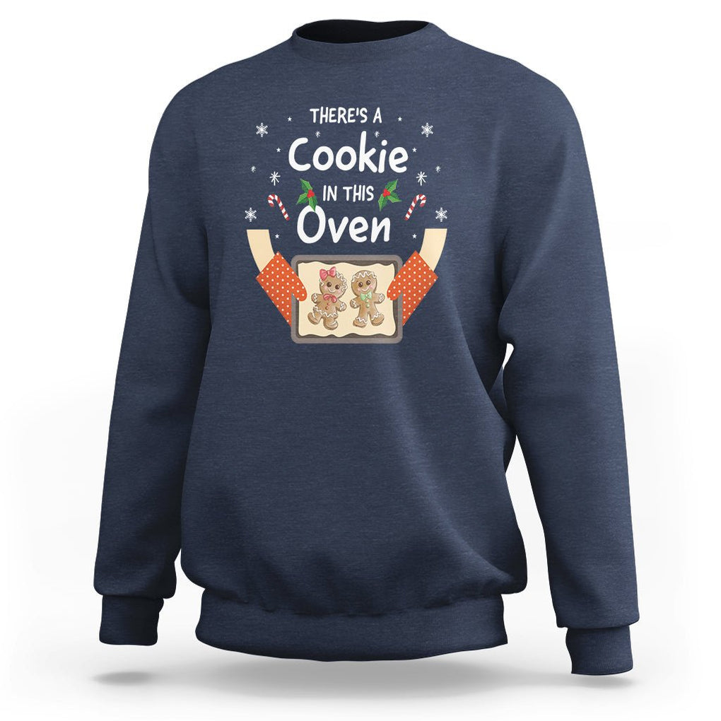 Christmas Pregnancy Gingerbread Baby Cookie In This Oven Sweatshirt TS09 Navy Printyourwear