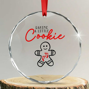 Christmas Pregnant Crystal Glass Ornament Baking A Little Cookie Maternity Gingerbread TS10 Transparent Glass 3'' Circle Print Your Wear