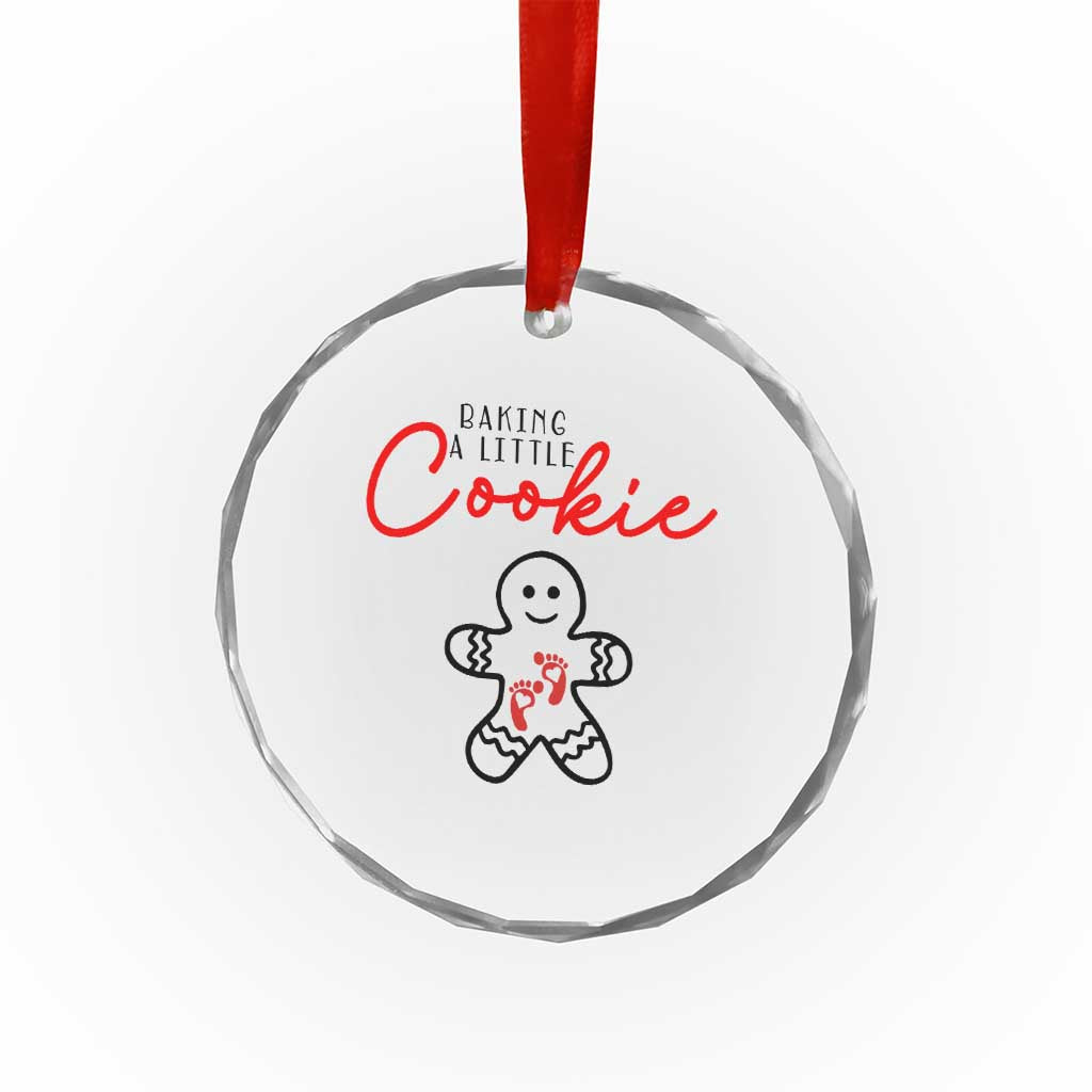 Christmas Pregnant Crystal Glass Ornament Baking A Little Cookie Maternity Gingerbread TS10 Print Your Wear