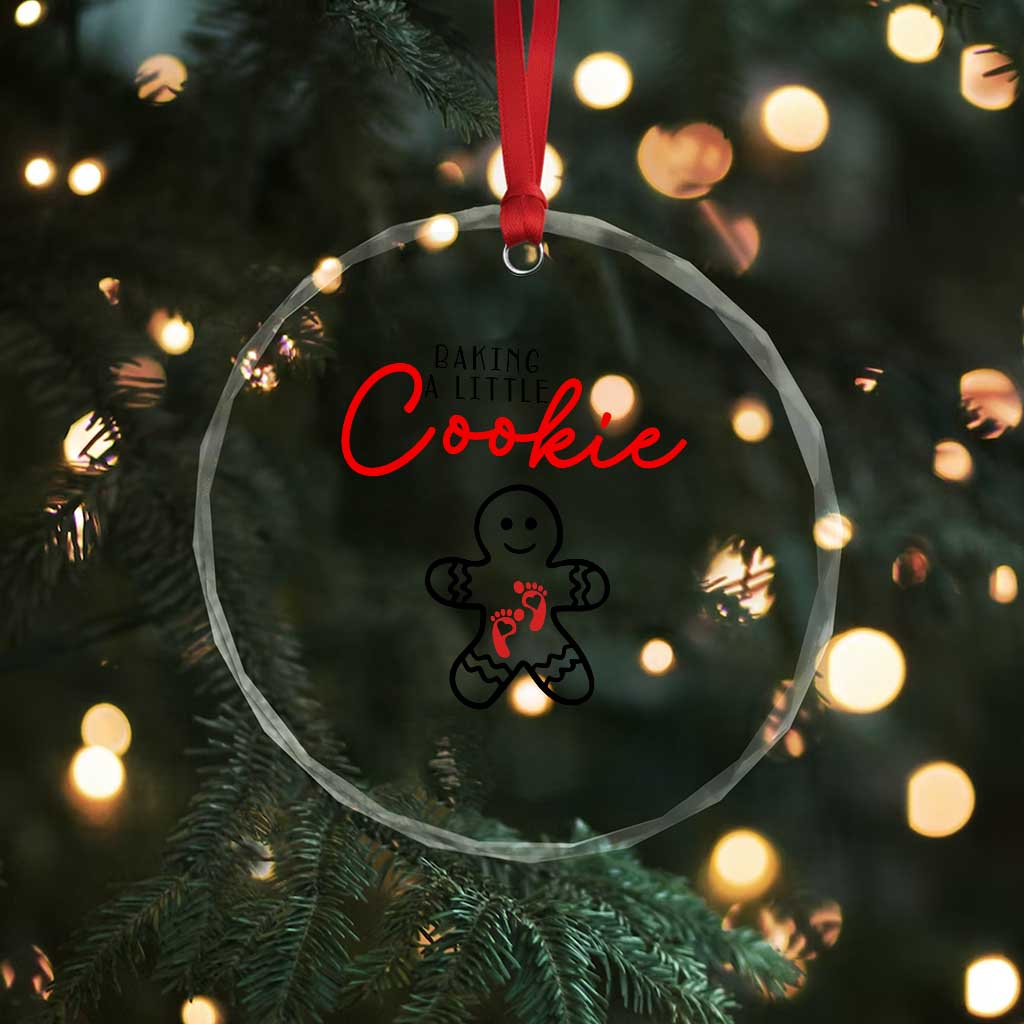 Christmas Pregnant Crystal Glass Ornament Baking A Little Cookie Maternity Gingerbread TS10 Print Your Wear